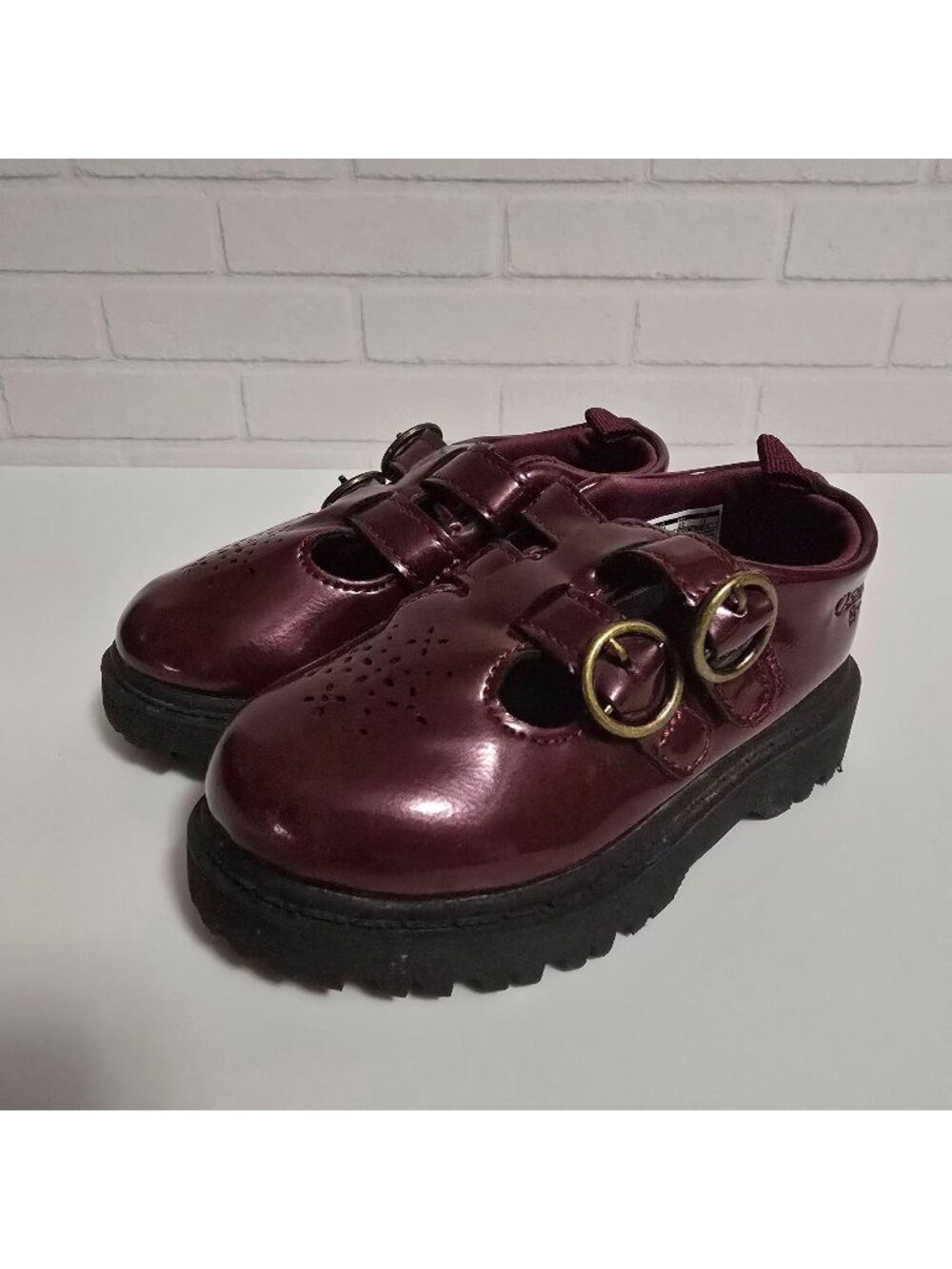 Osh Kosh B'Gosh Toddler Girls Burgundy Maroon Chunky Mary Jane Shoes Size 6